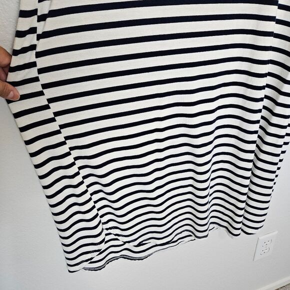 CJLA | The Favorite T-Shirt Dress In Striped Navy Blue White, Womens Large - Picture 4 of 5